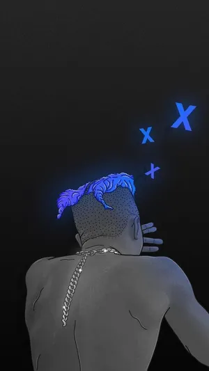 A Man With A Blue Head Covering His Face Wallpaper