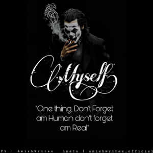 A Man With A Cigarette And A Quote That Says,'i Am Myself' Wallpaper