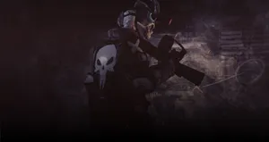 A Man With A Gun In The Dark Wallpaper