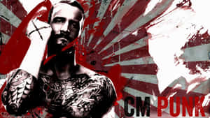 A Man With Tattoos And A Red Background Wallpaper