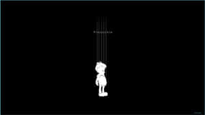 A Melancholic Cartoon Figure Standing Alone Wallpaper
