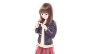 A Melancholic Portrait Of An Anime Character Wallpaper
