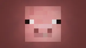 A Minecraft Pig Running By An Oceanic Hillside Wallpaper