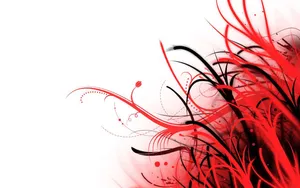 A Minimalistic Black And White Landscape With A Bold Splash Of Red. Wallpaper