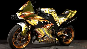A Motorcycle With A Shark On It Wallpaper