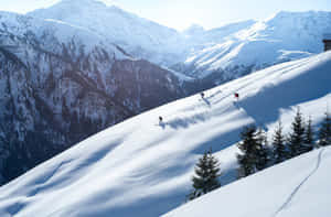 A Mountain Covered In Snow Wallpaper