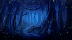 A Mystical Night In The Forest Wallpaper