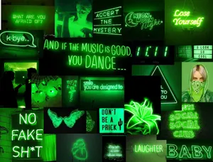 A Neon Green Aesthetic Desktop For Stylish And Creative Work Wallpaper
