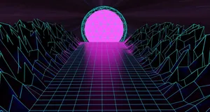 A Neon Light Is Shining Through A Tunnel Wallpaper
