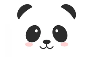 A Panda Face With Black And Pink Eyes Wallpaper
