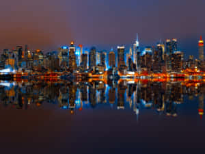 A Panoramic View Of The Skyscape Of New York City Wallpaper