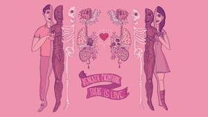 A Pastel Gore Graphic Art Of Human Body Parts Wallpaper