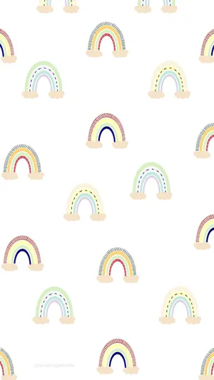 A Pastel Rainbow Of Color On An Iphone Wallpaper