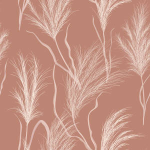 A Pattern Of Grasses On A Pink Background Wallpaper