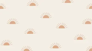 A Pattern Of Suns And Sunspots On A Beige Background Wallpaper