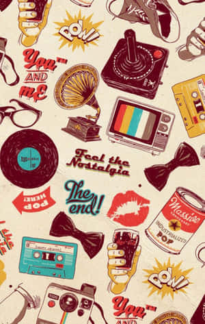 A Pattern With Various Items On It Wallpaper