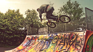 A Person Doing A Trick On A Bike Wallpaper