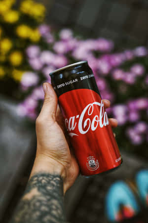 A Person Holding A Coca Cola Can Wallpaper