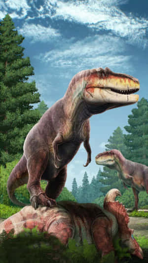 A Photorealistic Rendering Of A Tyrannosaurus Rex Wallpaper