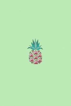 A Pineapple On A Green Background Wallpaper