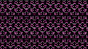 A Pink And Black Pattern With Circles Wallpaper