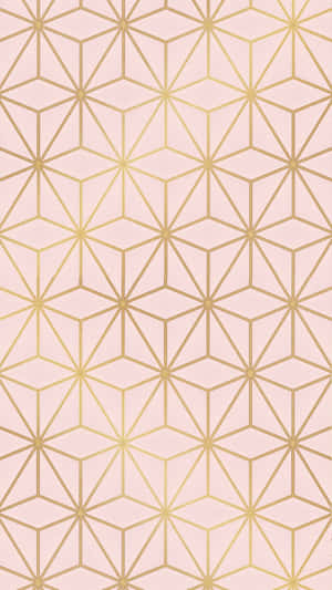 A Pink And Gold Geometric Pattern Wallpaper