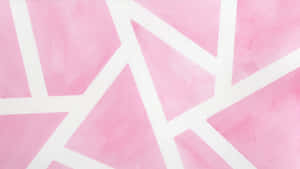 A Pink And White Watercolor Painting With Geometric Shapes Wallpaper