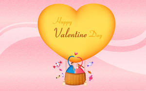 A Pink Background With A Heart Shaped Balloon Wallpaper