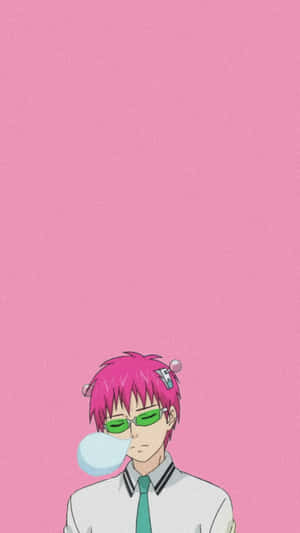A Pink Background With A Man In A Suit And Tie Wallpaper
