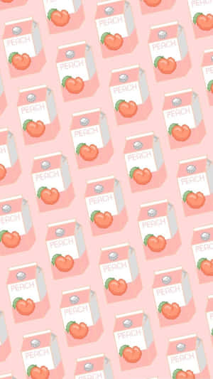 A Pink Background With A Pattern Of Peaches Wallpaper