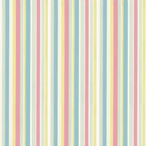 A Pink, Blue And Yellow Striped Wallpaper Wallpaper