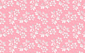 A Pink Floral Pattern With White Flowers Wallpaper