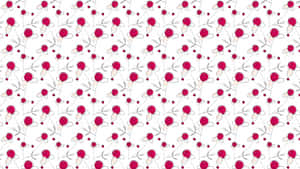 A Pink Flower Pattern On White Wallpaper