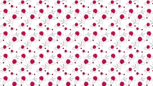 A Pink Flower Pattern On White Wallpaper