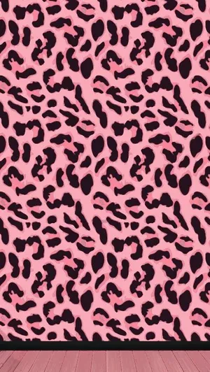A Pink Leopard Print Wallpaper In A Room Wallpaper