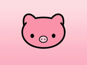 A Pink Pig Head On A Pink Background Wallpaper