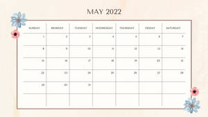 A Printable Calendar With Flowers And A Flower Wallpaper