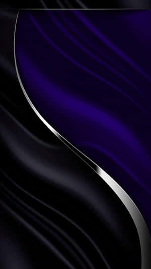 A Purple And Black Background With A Silver Wavy Pattern Wallpaper