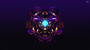 A Purple And Blue Abstract Design With A Blue Light Wallpaper