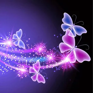 A Purple And Blue Background With Butterflies Wallpaper