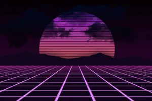 A Purple And Pink Background With A Sunset Wallpaper