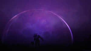 A Purple Dome With A Man Standing In It Wallpaper