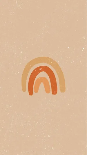 A Rainbow Logo On A Beige Background Wallpaper