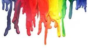 A Rainbow Of Paint Is Dripping Down A White Background Wallpaper