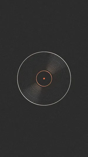 A Record With An Orange Circle On It Wallpaper