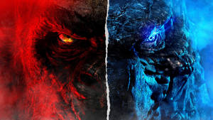 A Red And Blue Monster With A Red Face Wallpaper