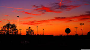 A Red And Orange Sky Wallpaper