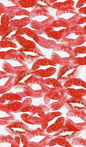 A Red And White Painting Of Lips Wallpaper