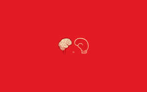 A Red Background With A Boxing Ring And A Brain Wallpaper