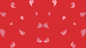 A Red Background With A Pattern Of Hearts Wallpaper